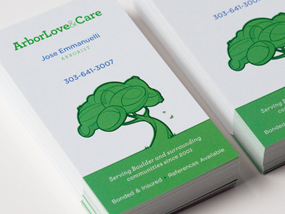 Arborlove&Care Cards boulder business cards green greenerprinter tree