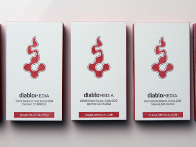 Diablo Business Cards business card letterpress media paper red