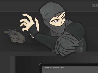 Ninja Illustration Colored dark drawing illustration ninja website