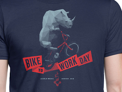 Bike to Work Day 2018 bicycle bike bike to work bmx bike denver halftone polygons rhino shirt design tshirt