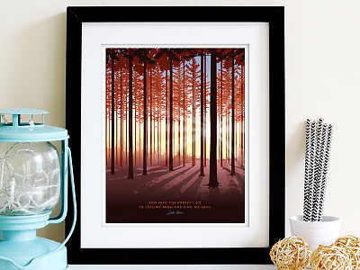 Into the Forest backpacking camping etsy forest john muir national parks nature print