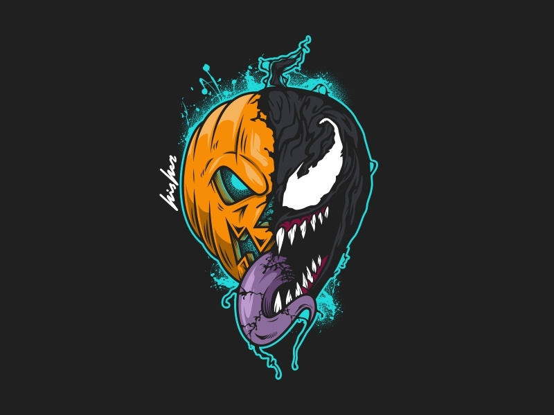 jack o Venom monster venom helloween evil drawing mask logodesign logo vector illustration vectorart illustration icon emblem design beast badge logo badass