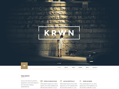 Krwn - One Page Template agency bootstrap business creative html5 one page parallax portfolio psd rtl sass team