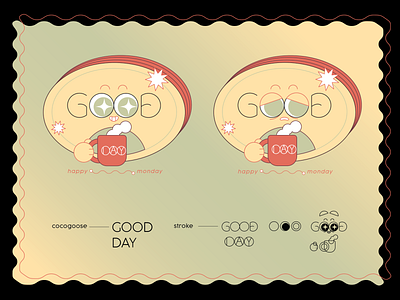 Illustrative Typography - Good Day coffee graphic design illustration monday type typography