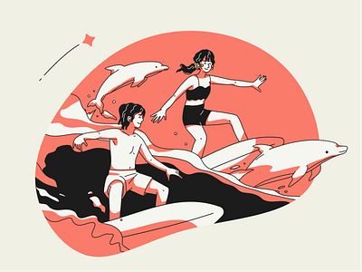 Illustration - Surfing