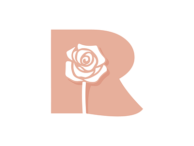 R is for Roos (Rose) babygirl design icon illustration logo rose vector