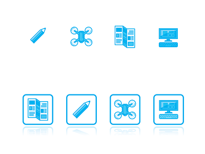 RMS web icons 2020 branding design drone icon illustration pc pencil print vector webdesign