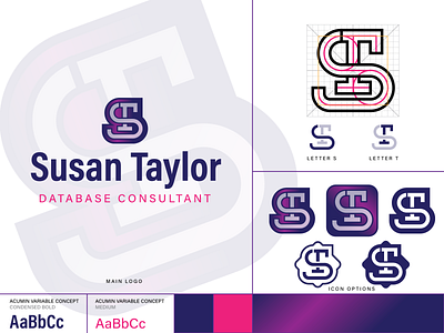 Logodesign Susan Taylor branding consultant design grid logo icon illustration letter logo monogram practice typography vector