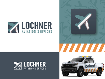 Lochner Aviation Services airport aviation aviationdesign branding design engineer engineering flying icon illustration logo plane texas vector