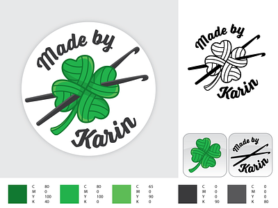 Made By Karin - Handmade products branding crochet and yarn crochet needles design handmade icon illustration logo vector yarn