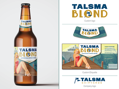Talsma Blond - Etiquette beer bier blond bottle branding design etiquette illustration logo shipyards superyachts talsma typography vector