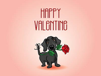 Happy Valentine '22 dachshund design dog heart icon illustration logo love rose valentine vector
