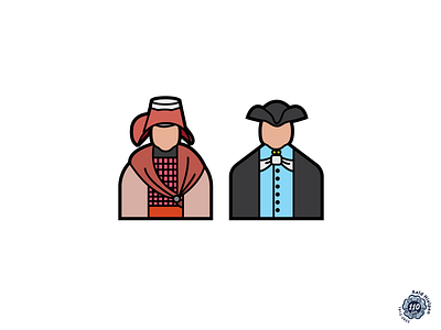 Couple in Hindelooper costume branding costume couple design highlight icon illustration logo people timeline vector