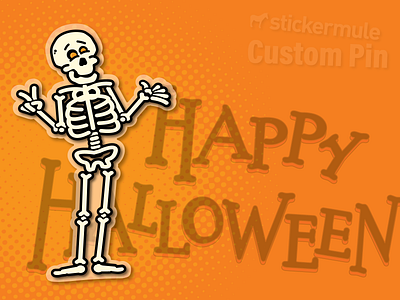 Happy Halloween design graphic design halloween icon illustration logo skeleton stickermule vector