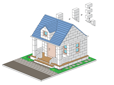 Brickadoo Toy Instructions bricks building house illustration instructional illustration