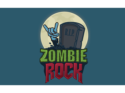 Halloween 2019 Zombie Rock illustration logo rock zombie