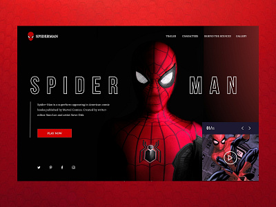 Spiderman Design app branding color dashboard design graphic design illustration landingpage movie spiderman typography ui ux vector