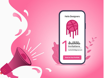 Dribbble Invite 3d animation app branding design graphic design invite logo motion graphics typography ui ux vector welcome shot