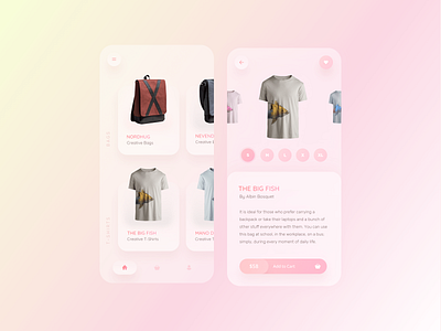 Shopping App - Kaft app bags clean commerce ecommerce ecommerce app interface design ios app light theme mobile app online shopping online store product shopping store