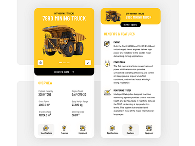 Product Detail Page clean ecommerce industry ios mining truck