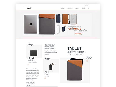 Re-design Concept for Bellroy ecommerce experience uxdesign website