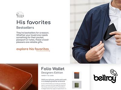 Categories Bellroy bellroy category ecommerce experience ux website