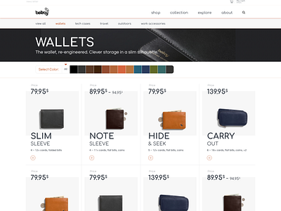 Bellroy -- Unique the products, so is the presentation.