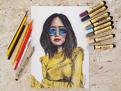 Song of style fashion drawing fashion illustration rendering style sunglasses