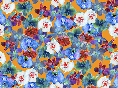 Watercolor flower pattern colorful fashion design flower pattern print design textile design watercolor