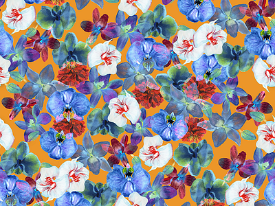 Watercolor flower pattern