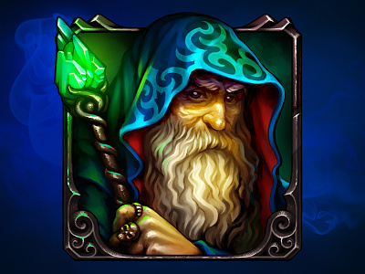 Wizard. Great and powerful! 2d art character fantasy game icon mage necromancer personage sorcerer warlock wizard