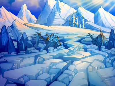 North. 2d art background design environment fantasy game monstergotchi north winter