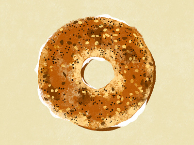 Bagel bagel everythingbagel foodillustration illustration procreate texture