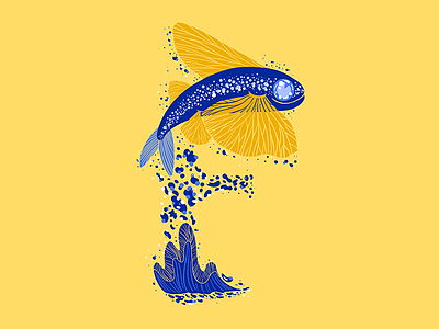 36 Days Of Type - F 36 days of type alphabet aquatic fish flying fish illustration lettering tropical type typography