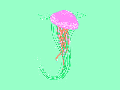 36 Days Of Type - J 36 days of type alphabet illustration jellyfish lettering tropical type typography