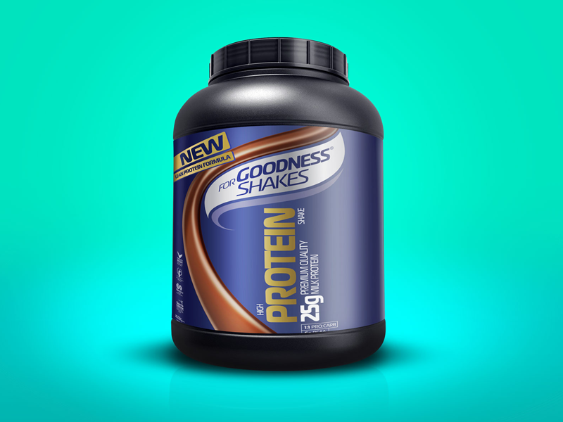 Download Free Protein Supplement Powder Bottle Mockup PSD by Good Mockups on Dribbble
