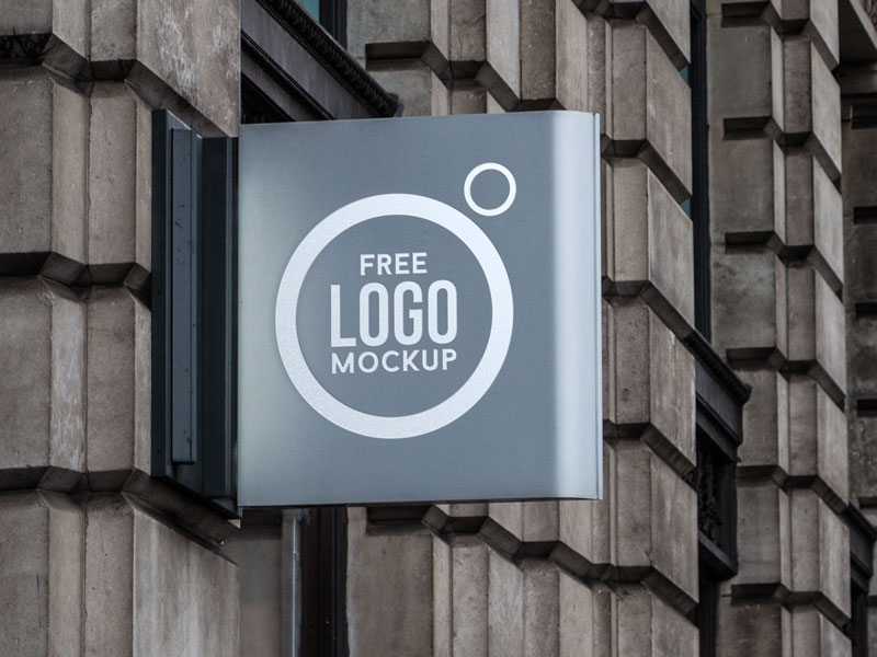 Download Free Outdoor Advertising Shop Sign Logo Mockup PSD by Good ...