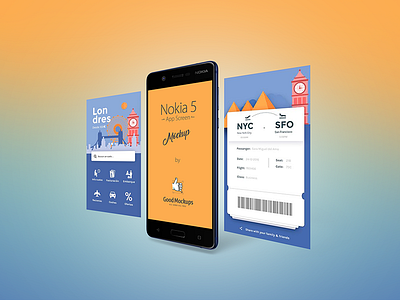 Free Nokia 5 Smartphone App Screen Mockup PSD app screen mockup mockup mockup psd nokia 5 nokia 5 app screen mockup nokia 5 mockup nokia mockup psd