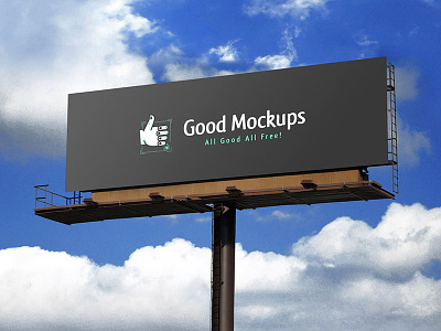 Free Realistic Outdoor Advertising Billboard Mockup PSD