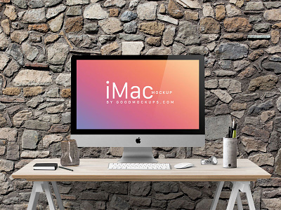 Free Apple iMac 27-Inches Photo Mockup PSD apple imac free mockup freebie imac imac mockup mockup psd