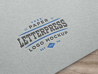 Free Paper Letterpress Logo Mockup PSD