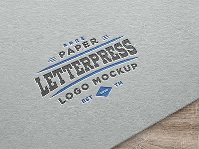 Free Paper Letterpress Logo Mockup PSD