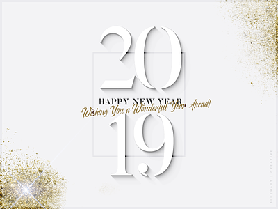 2019 New Year 2019 design dust gold gold flake graphic design happy new year type typography white