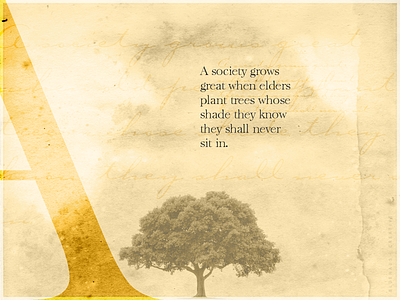 A Society Grows design elder elderly grow growth shade society tree type typogaphy