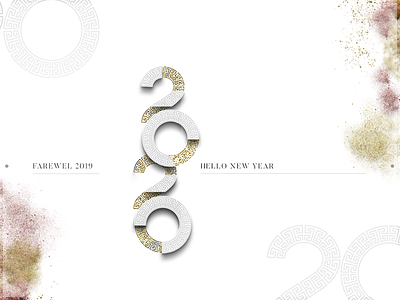 Happy New Years 2020 2020 bold charcoal design dust gray grey happy new year happy new year 2020 new years sparkle type typogaphy typography white