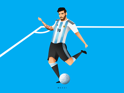 Messi argentina athlete colorful futbol game illustration king messi portrait soccer sports world cup
