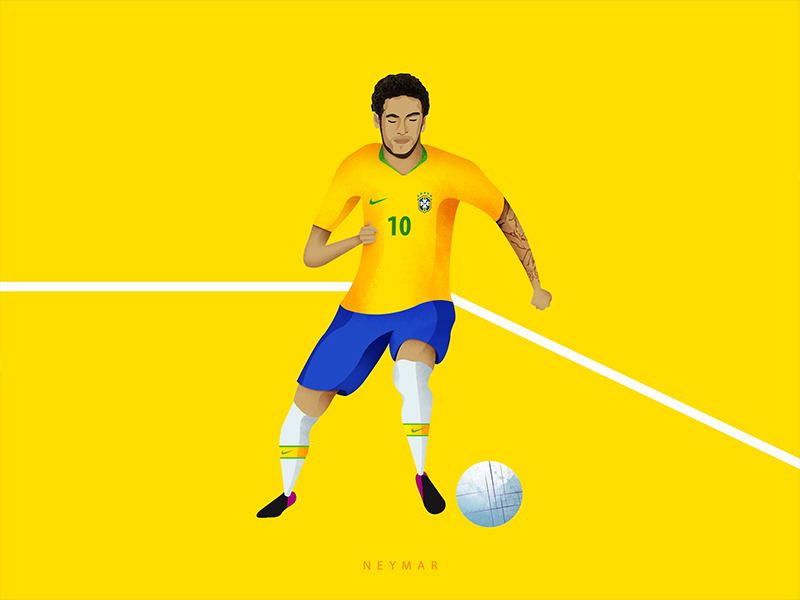 Neymar athlete brasil brazil futbol game illustration mundial neymar nike soccer sports world cup