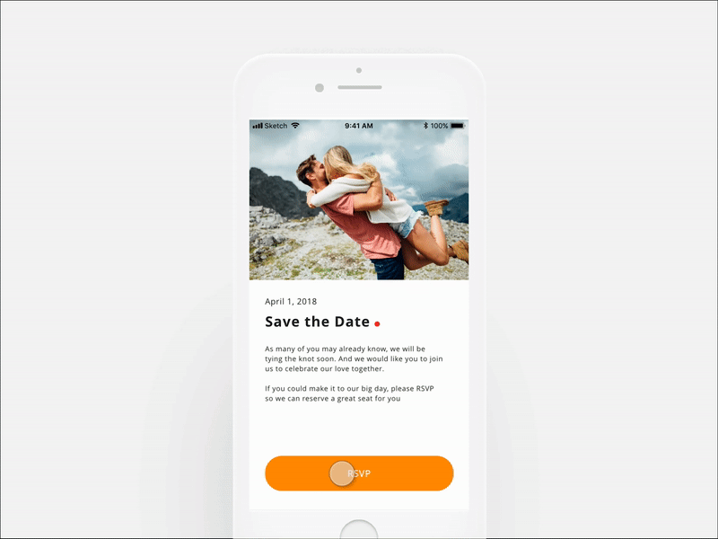 Save the Date animation interaction invitation rsvp ui ux