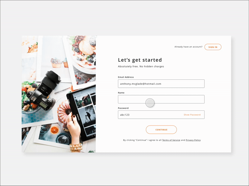 Error Prevention for Sign Up Forms by John Teo on Dribbble