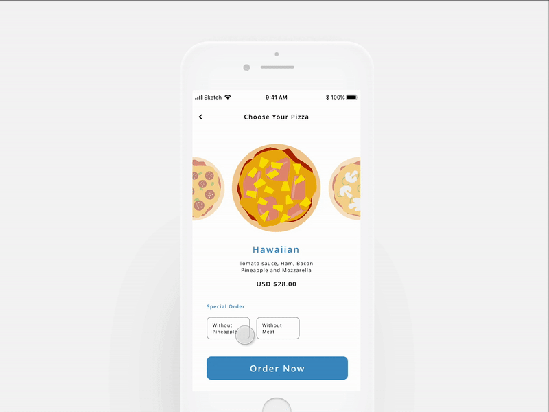 Special Order for Pizza animation illustration interaction pizza ui ux